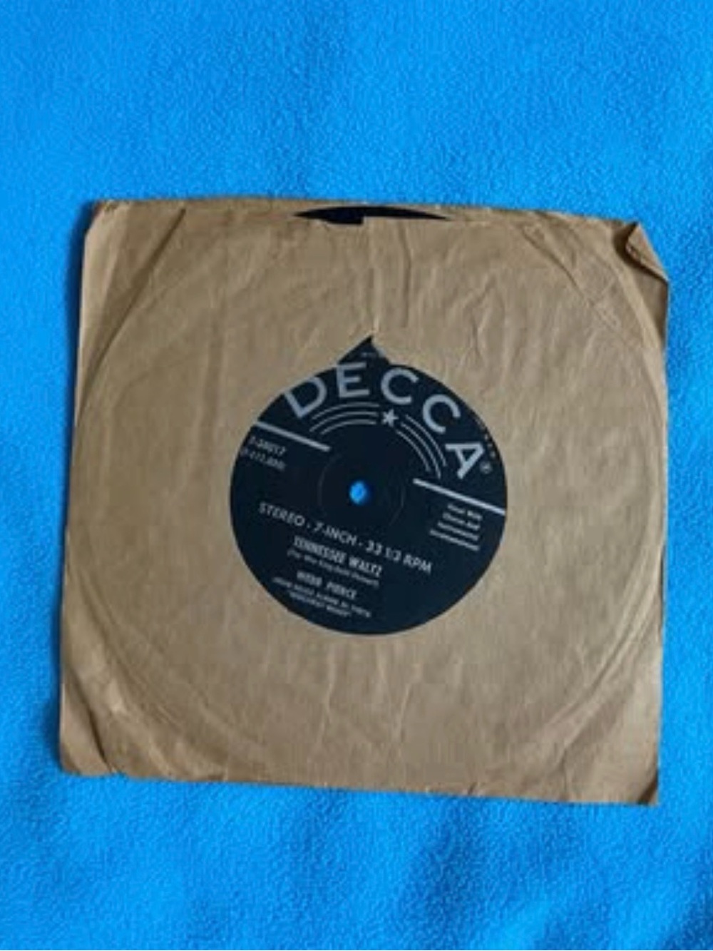 VINTAGE WEBB PIERCE “TENNESSEE WALTZ” 33 1/3 RPM VINYL RECORD